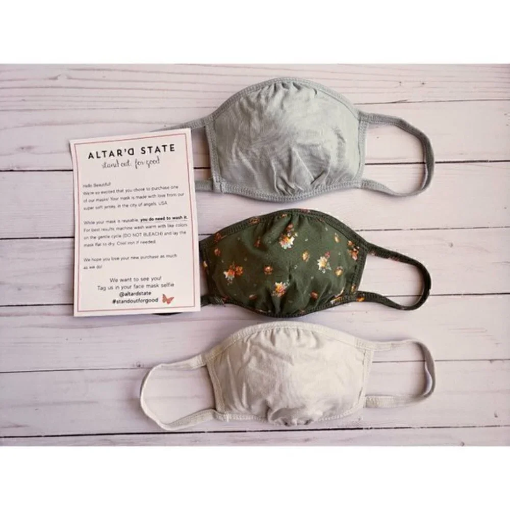 Altar'd State Cloth Face Masks Pack of 3 NWT